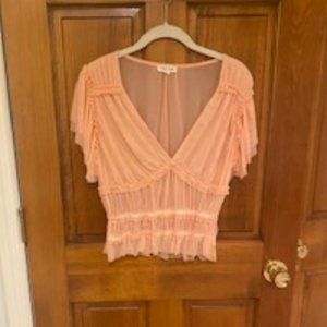 Moa Moa sheer ruffle crop top